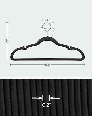 SONGMICS 30 Pack Velvet Hangers, Non-Slip Clothes Hangers, with Shoulder  Notches, Pants Bar, 360° Swivel Hook, Space-Saving, for Closet, Black