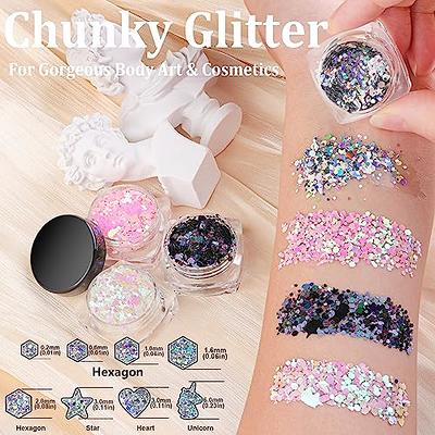 Face Body Gems Jewels Stickers,Body Jewels Stickers Stick on 10 Sets with 6  Boxes Chunky Glitter for Women Makeup Festival