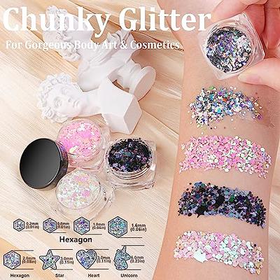 Multiple Color Cosmetic Nail Art Chunky Glitter For Face Eye Hair Nail Body  Makeup Cosmetic Glitter Sequin Hexagon Shape - Buy Multiple Color Cosmetic  Nail Art Chunky Glitter For Face Eye Hair