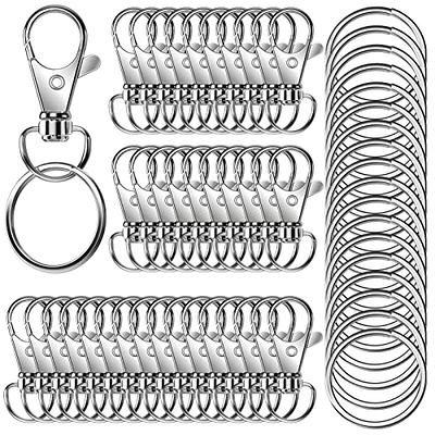 Evatage 120pcs Key Chain Swivel Hooks, Metal Swivel Snap Hook Lanyard Clips with Key Rings, Keychain Hardware Hooks for Lanyard, Purse and Crafts