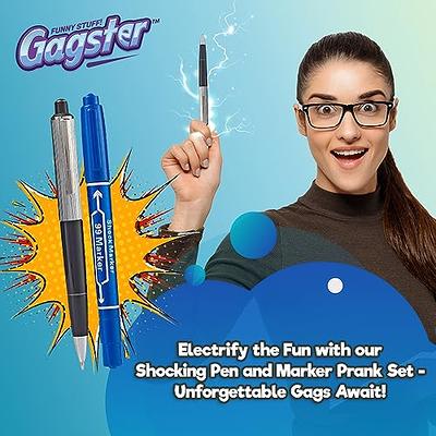 Gagster Electric Shock Pen and Marker Prank Set - Electric Shocking Pen -  Practical Joke Toys for April