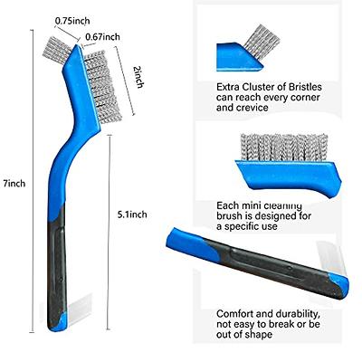 Small Wire Brush Set, Wire Brushes for Cleaning Rust Removal, 3 Brush Types  Stainless Steel Brush for Cleaning, Brass Metal Brush, and Nylon Brushes.