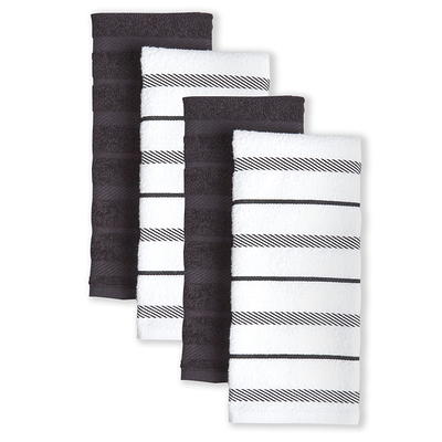 RITZ Black Terry Check Cotton Kitchen Towel Set of 3 82414A - The