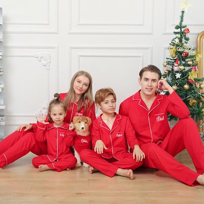 Autumn Winter Cotton Matching Couple Pajamas Men Sleepwear Women