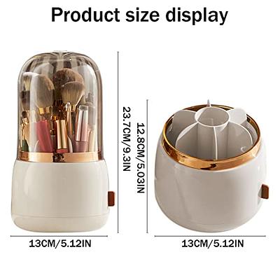 REIWIDE Makeup Brush Holder Organizer with Lid, Rotating Dustproof Make Up  Brushes Container, Makeup Brushes Organizer, for Vanity Desktop Bathroom  Countertop (white) - Yahoo Shopping