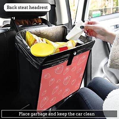  K KNODEL Car Trash Can with Lid, Leak-Proof Car Garbage Can  with Storage Pockets, Waterproof Auto Garbage Bag Hanging for Headrest  (Small, Gray) : Automotive