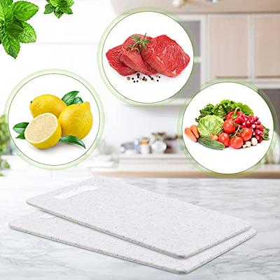 2 Pcs Small Cutting Board for Kitchen Mini Plastic Cutting Board Set Bar  Dishwasher Safe Granite Color Cutting Board for Camping Food Fruits Prep  Vegetables Easy Grip (White, 6 x 10) 