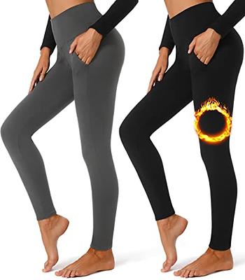 Romastory Women's Winter Warm Stretchy Thermal Leggings Pants Fleece Lined  Tights