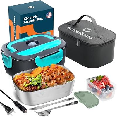 TRAVELISIMO Electric Lunch Box 80W, 3 in 1 Ultra Quick Portable Food Warmer  12/24/110V, Heated Lunch Boxes for Adults Leakproof, SS Container, Heater  for Car Truck Work, Loncheras Electricas - Yahoo Shopping