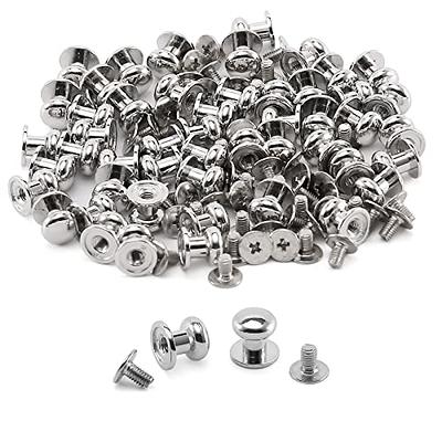 90 Sets Chicago screws Assorted Kit 6 Sizes Silvery Leather Rivets 3/16(5mm)Screw  Rivets Phillip Head Book Binding Posts Nail Rivet Chicago Bolts for DIY  Leather Craft Bookbinding (5 x 4 5 6 8 10 12)