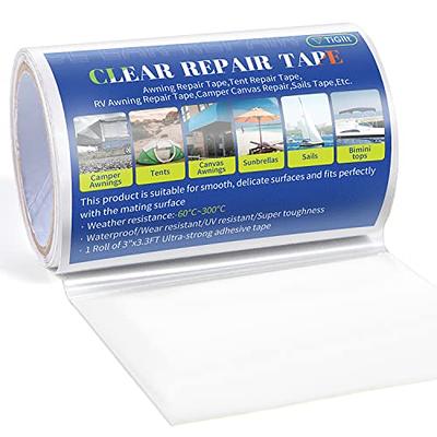 TiGilt Clear Repair Tape - Waterproof Tenacious Patch Kit for Outdoor Gear,  Tent RV Awning, Canvas Tarp, Canopy, Boat Cover, Pop Up Camper & Sail -  Vinyl Tape - 1 Roll (3.3ft) - Yahoo Shopping