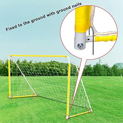 Soccer Goal Kids Soccer Net for Backyard Set of 2 - Size 2.9X2.4 Portable Pop Up Practice Mini Soccer Goals with Carry Case - Lightweight and Foldab