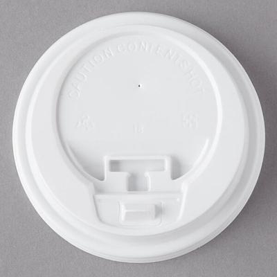 Choice White Hot Paper Cup Travel Lid with Hinged Tab for 10-24 oz.  Standard Cups and 8 oz. Squat Cups - 1000/Case