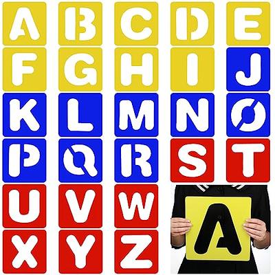 ASMPIO 4 Inch Letter Stencils Numbers Craft Stencils, 40 Pcs Reusable  Plastic Alphabet Drawing Templates for Painting on Wood, Wall, Fabric,  Rock