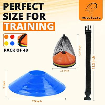 50-Pack Soccer Cones with Strap Carry Bag Multi Color Cone for Agility  Training, 7.2 Inch Football Cones, Kids, Field Marker Challenge Football