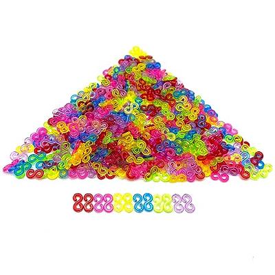 500 Pieces S C, Rubber Band, Plastic Connectors Refills Clips Kit for Loom Bracelets (Clear)