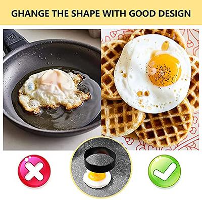 Egg Rings Silicone For Fried Eggs, Non Stick Egg Cooking Rings,round  Pancake Mold,non Stick Silicone Ring For Eggs, 4 Pack Fried Egg Mold With  An Oil