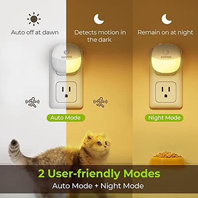 AUVON Plug-in LED Motion Sensor Night Light, Warm White LED