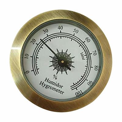 Cigar Hygrometer, Anync Round Hygrometer for Cigar Humidor, Cigar Box/Cigar  Cabinet 2 inch Diameter Gold (2 PCS)