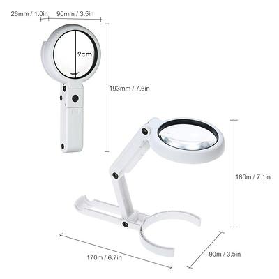 11X 5X Magnifying Glass with Light - Handheld Large Magnifying Glass 8 LED  Illuminated Lighted Magnifier for Macular Degeneration, Seniors Reading