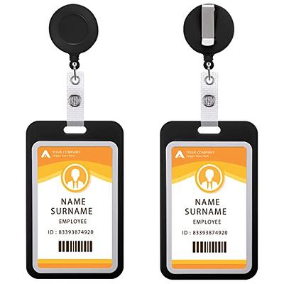 2 Pcs Plastic Id Card Holder, Badge Holder With Retractable