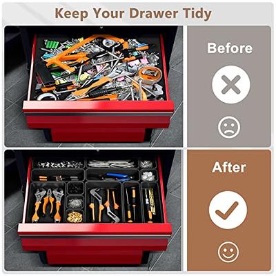 42 Pack Tool Box Organizer Tool Tray Dividers, Rolling Tool Chest Cart  Cabinet