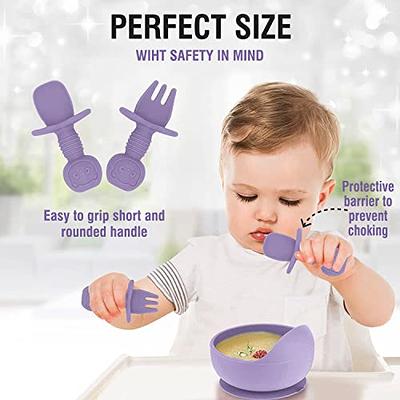 Silicone Baby Feeding Set, Baby Led Weaning Supplies with Suction Bowl  Divided Plate, Toddler Self Feeding Dish Set with Spoons Forks Sippy Cup  Adjustable Bib, Eating Utensils for 6+ Months(Blue) - Yahoo