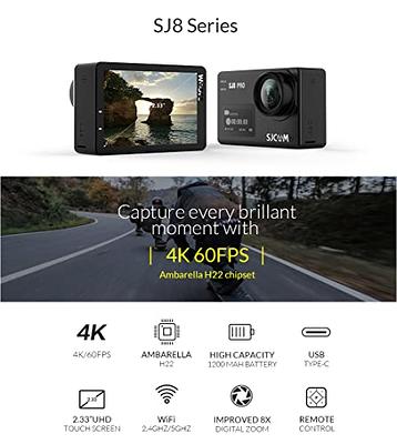 SJCAM SJ8 Pro Action Camera 4K 60fps Dual Screen WiFi 2.3 Inch Touch Rrear  Screen with 170° Wide Angle EIS 8X Digital Zoom 98ft (30m) Waterproof Camera  Sports DV- Black - Yahoo Shopping