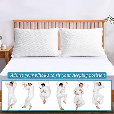 Shredded Memory Foam Pillows for Sleeping,Bed Pillows Queen Size Set of 2  Pack Adjustable,Good for Side and Back Sleeper with Washable Removable Cover