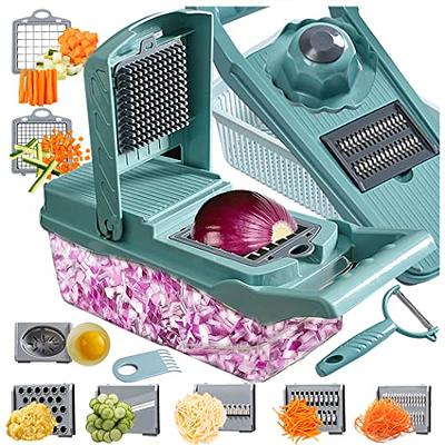 vegetable chopper Gray 12 in 1 multifunction food veggie slicer chopper  onion dicer vegetable cutter set egg slicer hand chopper for vegetables  veggie