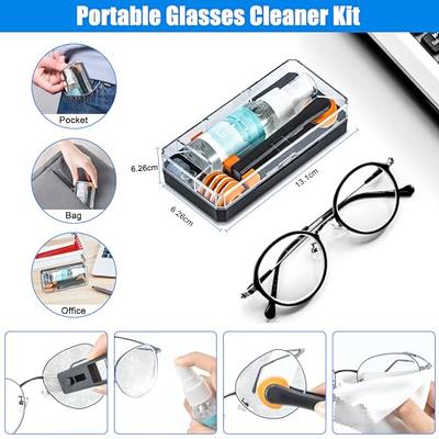  Eyeglass Cleaner Kit, DauMeiQH Eye Glasses Lens Cleaner Repair  Tool with Eyeglasses Cleaning Wipe Microfiber Cloth, Anti Fog Spray for  Sunglasses Glasse Cleaning Clip, Soft Brush, Cleaning Pad - White 