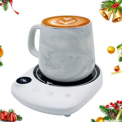 Bsigo Electric LED Display Smart Coffee Mug Warmer & Cute Cat Mug Set,  Beverage Cup Warmer for Desk, Warmer Plate for Milk Tea with 3-Temperature