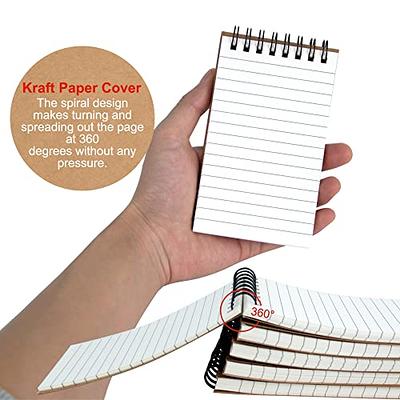 5 Pack Spiral Journal - Small Notebooks Bulk 6 x 8 with 120 Lined Pages  for Work, Students, School, Writing (5 Colors Kraft Paper Covers)