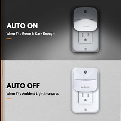 AUVON Plug-in LED Motion Sensor Night Light Mini Warm White LED Nightlight  with Dusk to Dawn Motion Sensor Adjustable Brightness for Bedroom Bathroom  Kitchen Hallway Stairs (4 Pack) 