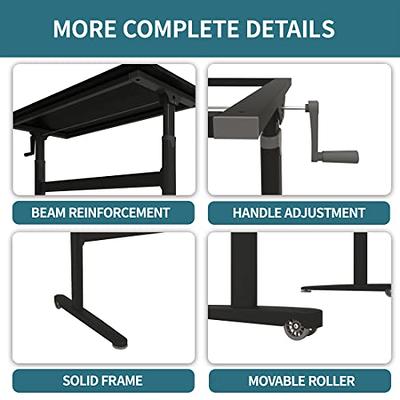 Manual Height-Adjustable Heavy-Duty Steel Standing Desk Frame / Table Frame  (Frame Only)