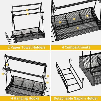 HULISEN Grill Caddy, BBQ Caddy with Paper Towel Holder, Utensil Caddy for  Plates and Utensils, Picnic Condiments Caddy for Barbucue Griddle