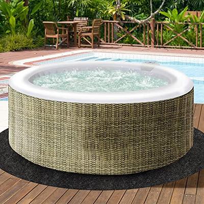 HOMSHIAM 79 Inch Dia Hot Tub Mat, Above-Ground Pool Protector Mat