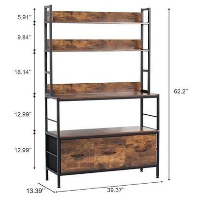 NAIYUFA 5-Tier Kitchen Baker’s Rack with Storage,Large Bakers Rack with  Cabinet, Heavy Duty Oven Stand Microwave Rack,Free Standing Kitchen Utility