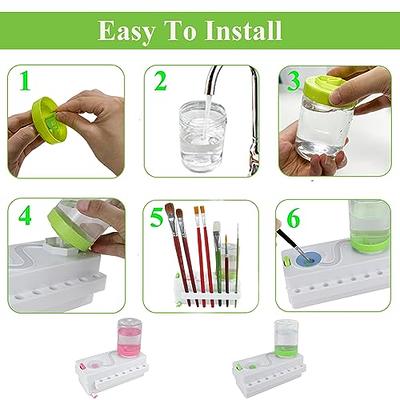 XPINYT Paint Brush Cleaner, Paint Brush Rinser Paintbrush Cleaner Paint  Brush Cleaner Tool Rinse Cup With Drain and Paint Brush Holder for Acrylic,  Watercolor and Water-Based (White Green) - Yahoo Shopping