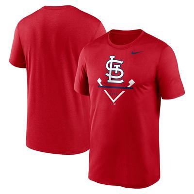 Men’s Mitchell & Ness St. Louis Cardinals Legend Slub Henley Red and Navy  Baseball Shirt