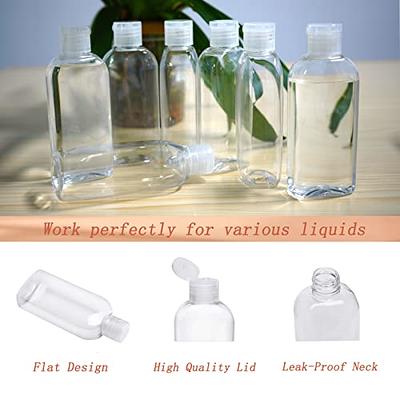 10PCS Empty Plastic-Cap Bottles 100ML Clear Small Travel Flip Liquids  Shampoo