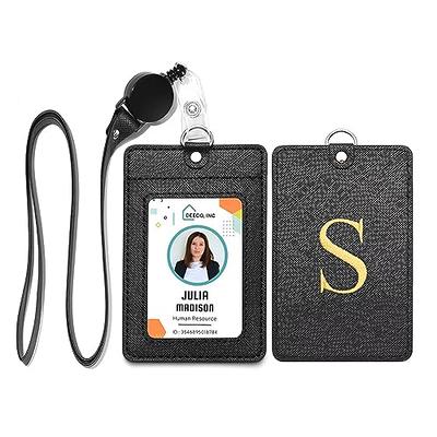 Teskyer Badge Holder with Side Zip Pocket, Multiple Card Slots