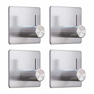 Adhesive Hooks, Silver Self Adhesive Bathroom Towel Hooks Heavy Duty  Waterproof Kitchen Shower Wall Sticky Hooks for Robe Loofah Coat Hat