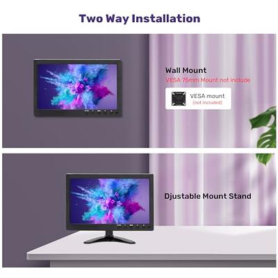 Dcorn 12 Inch Mini Monitor, Small HDMI Monitor 1366 x 768 16:9 IPS Metal  Housing Screen Support HDMI/VGA/AV/BNC Input with Remote Control & Built-in  Speakers for PC, Security Camera, Raspberry Pi 