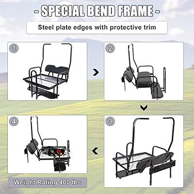 For 1982-2000 Club Car DS Golf Cart Flip Folding Rear Back Seat Kit w/ Grab  Bar