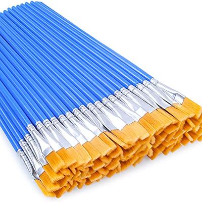 50Pcs Flat Paint Brushes with Nylon Hair Small Brush Bulk for Detail  PaintiS*