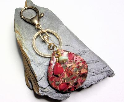 Red Poinsettia Ornament Flower Bag Charm Bag Leather Charm 