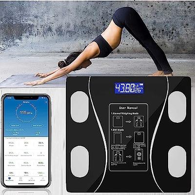 Weight Scale Bluetooth Smart Scales Digital Body Fat Scales with iOS &  Android APP and Body Composition Analysis, Step-on Technology, Tempered  Glass 