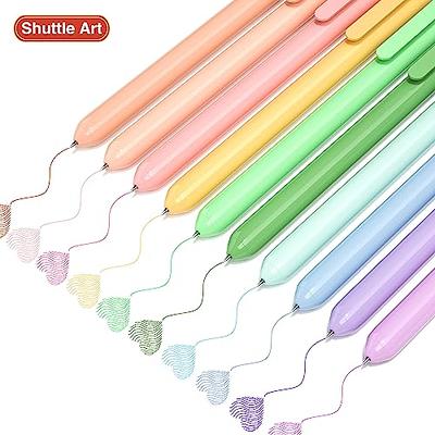 Shuttle Art Colored Retractable Gel Pens, 8 Pastel Ink Colors, Cute Pens 0.5mm Fine Point Quick Drying for Writing Drawing Journaling Note Taking