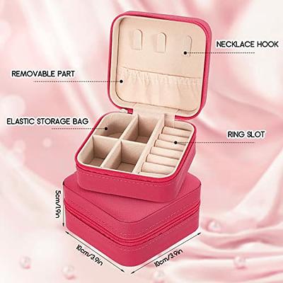  12 Pcs Mini Travel Jewelry Case Bridesmaid Proposal Gift Boxes  Small Jewelry Organizer PU Leather Earring Organizer Box Bulk Travel  Accessories Portable Travel Jewelry Holder (Pink) : Clothing, Shoes &  Jewelry